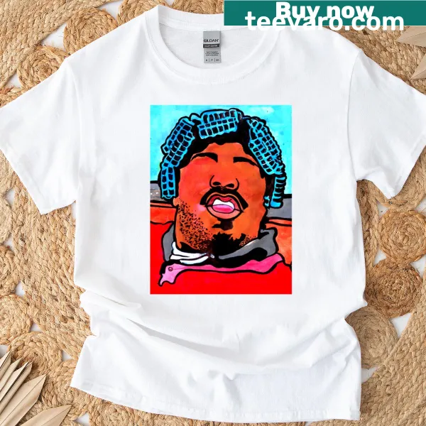 Cartoon big worm graphic on a humorous t-shirt.