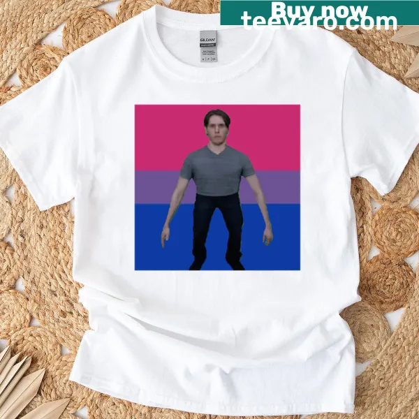 Typography design celebrating Jerma with bisexual pride on a T-shirt