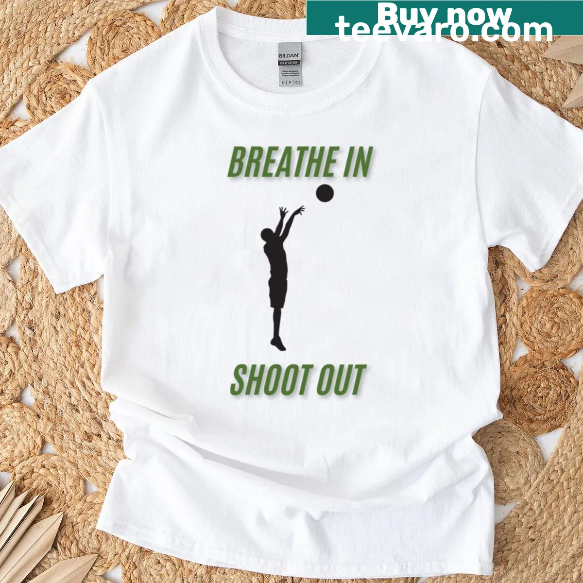 Motivational basketball T-shirt with typographic design — on a men's t-shirt
