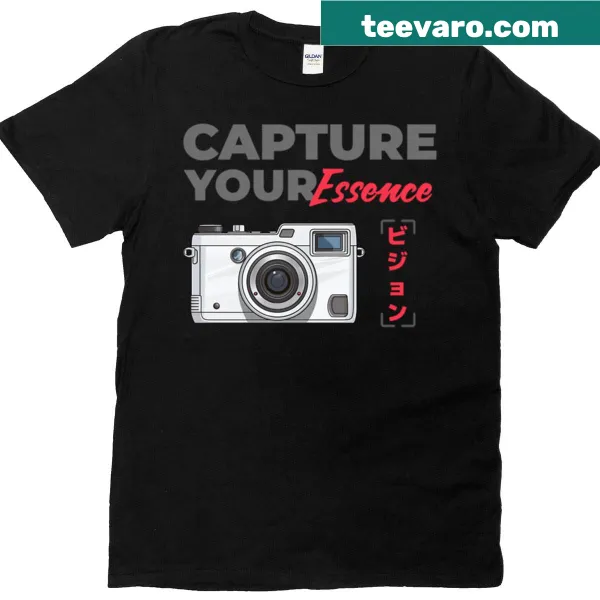 Vintage camera graphic t-shirt for photography lovers