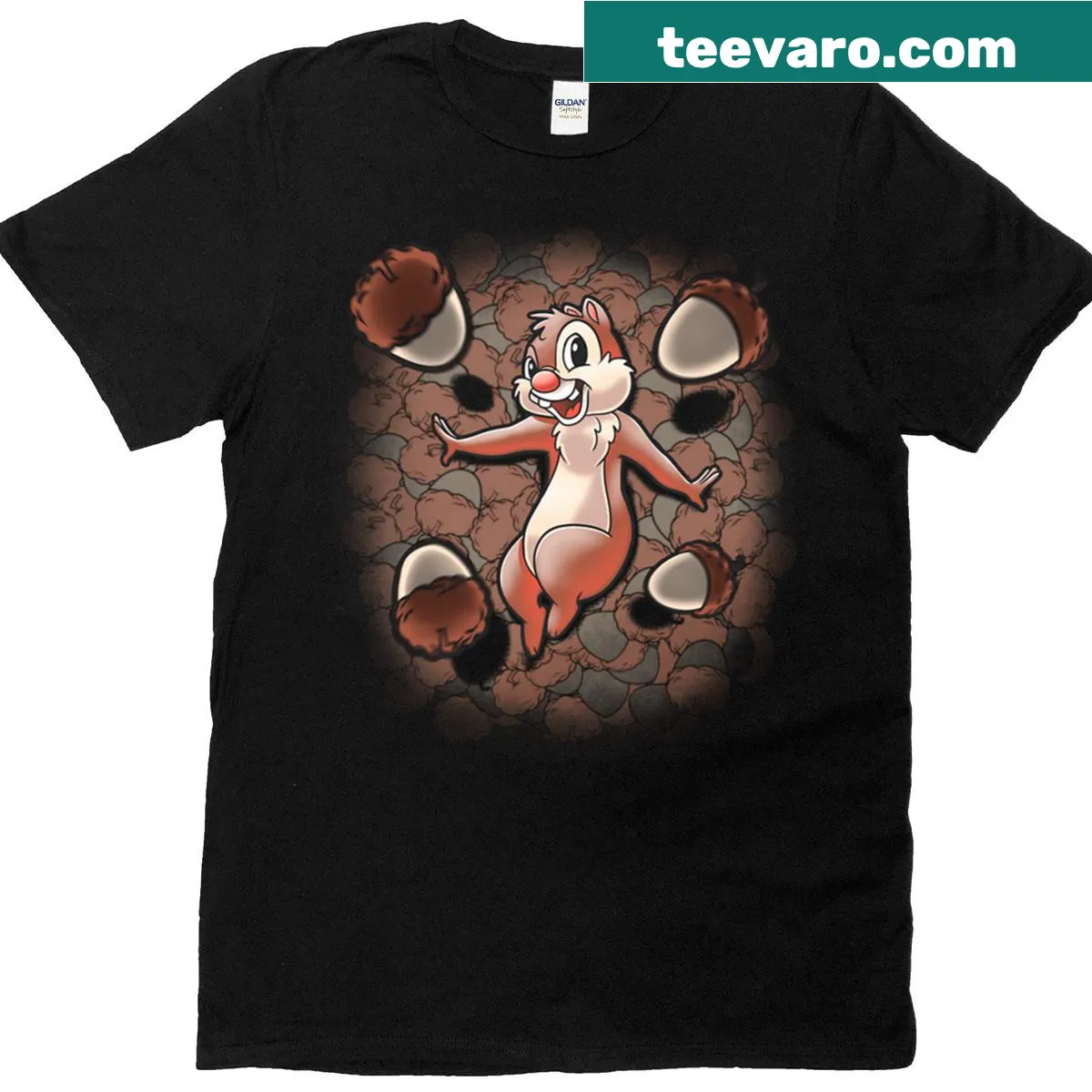 Vintage chipmunks cartoon graphic t-shirt with funny movie references — on a men's t-shirt