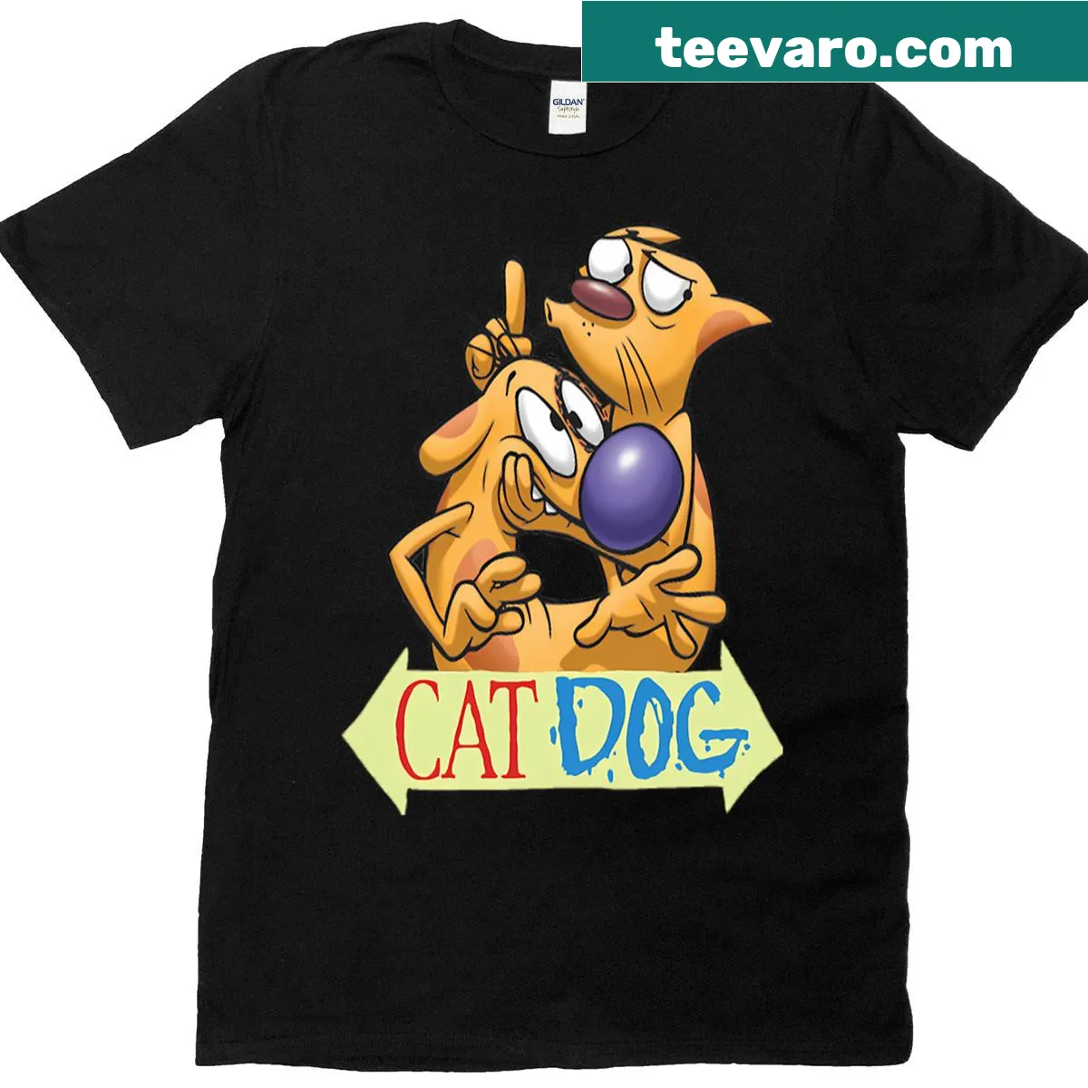 Funny Cartoon Vintage Meme T-shirt featuring pets — on a men's t-shirt