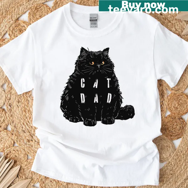 Cat Dad t-shirt with bold text design