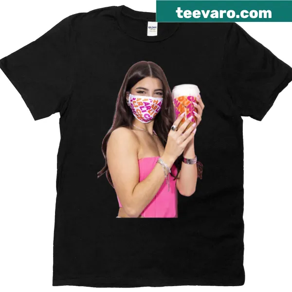 Boxy T-shirt featuring a cartoon design inspired by Charli D'Amelio