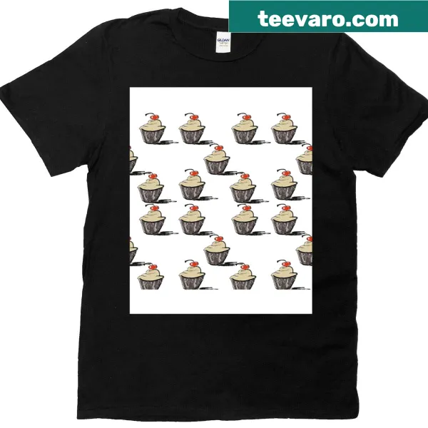 Whimsical cupcake graphic on a fun T-shirt