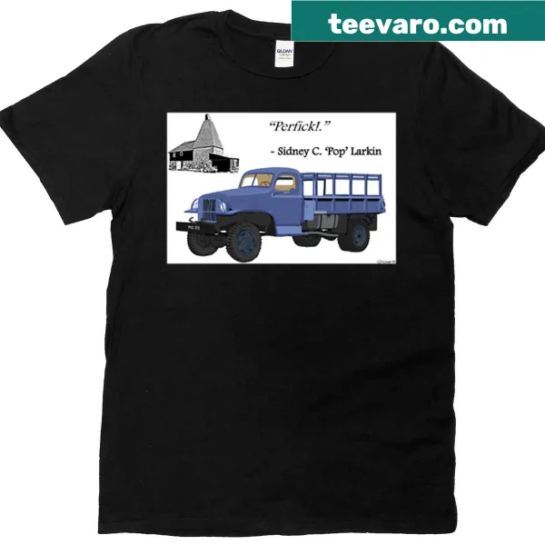 Illustration of a truck filled with flowers on a T-shirt
