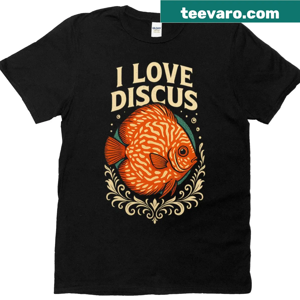 Oversized T-shirt with 'Discus Royalty' text and crown graphic — on a men's t-shirt