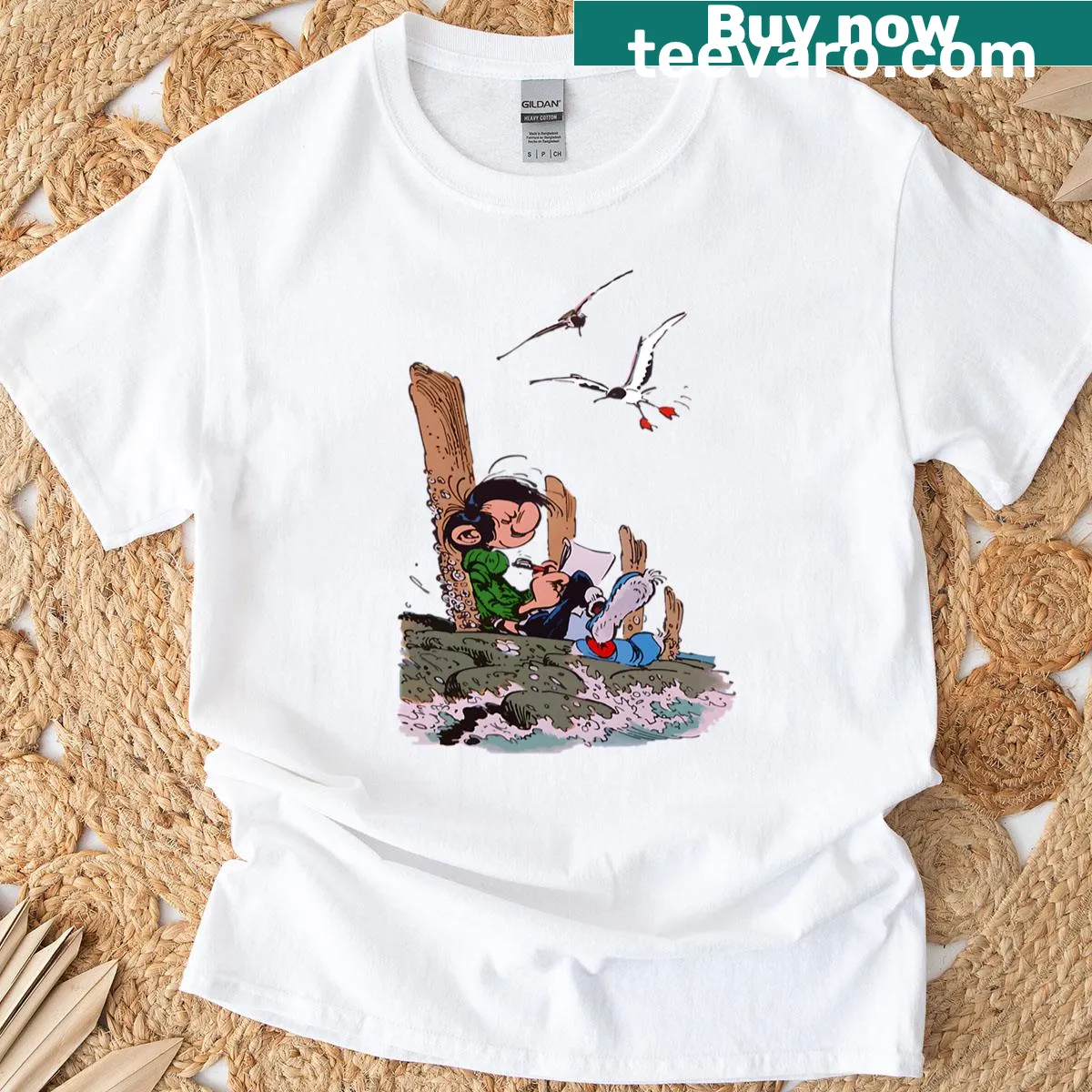 Vintage cartoon birthday shirt for kids with movie theme — on a men's t-shirt