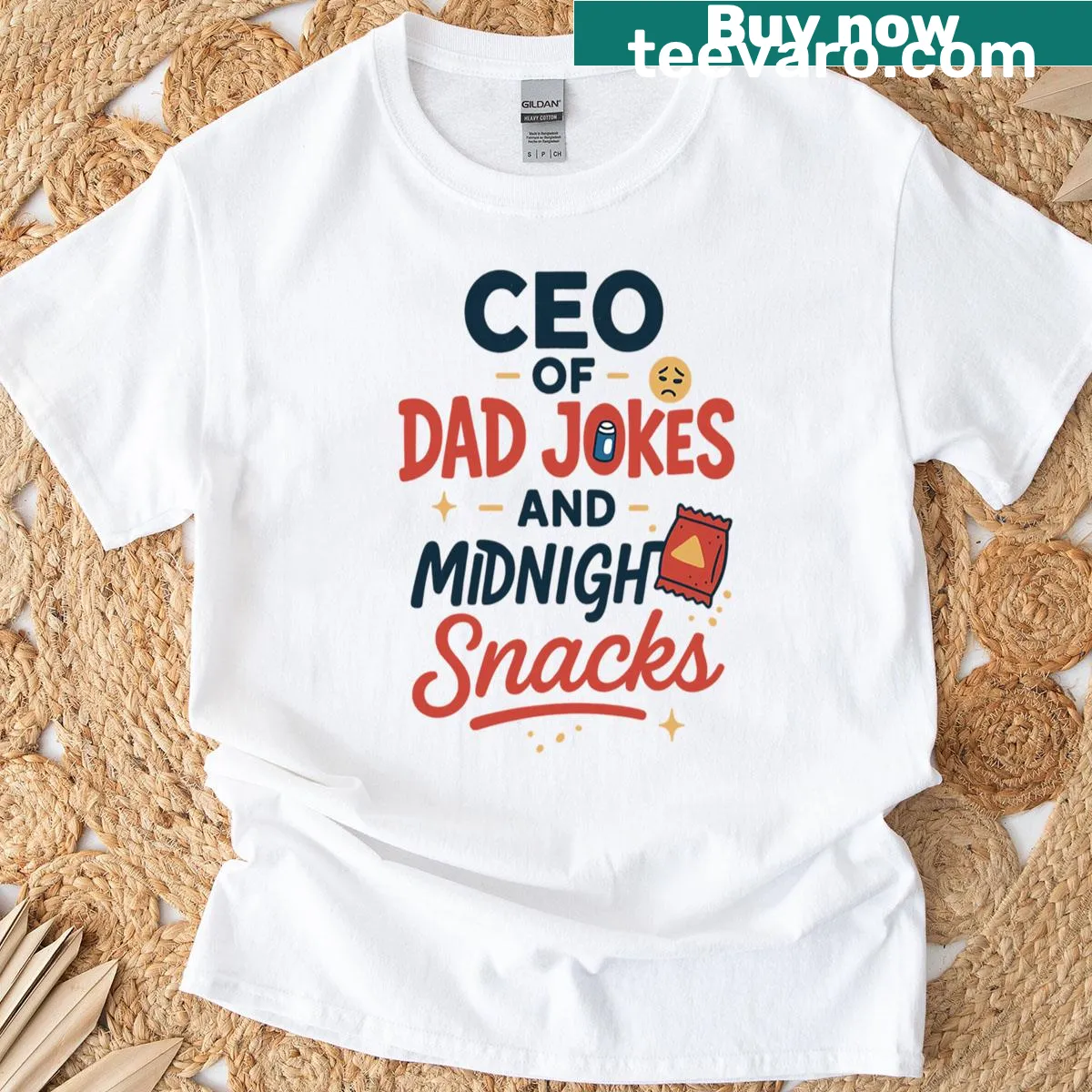 Funny Fathers Day T-shirt for snack-loving girl dads — on a men's t-shirt