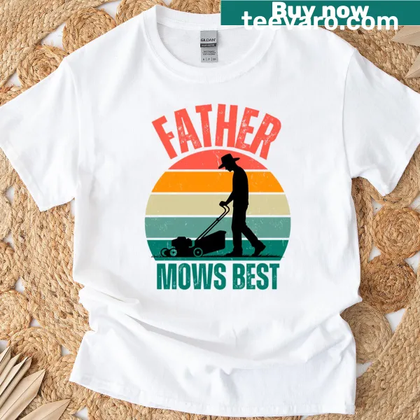 Funny Father's Day t-shirt with mower graphic
