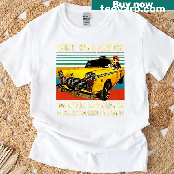 Humorous Halloween Town skull car drive T-shirt design