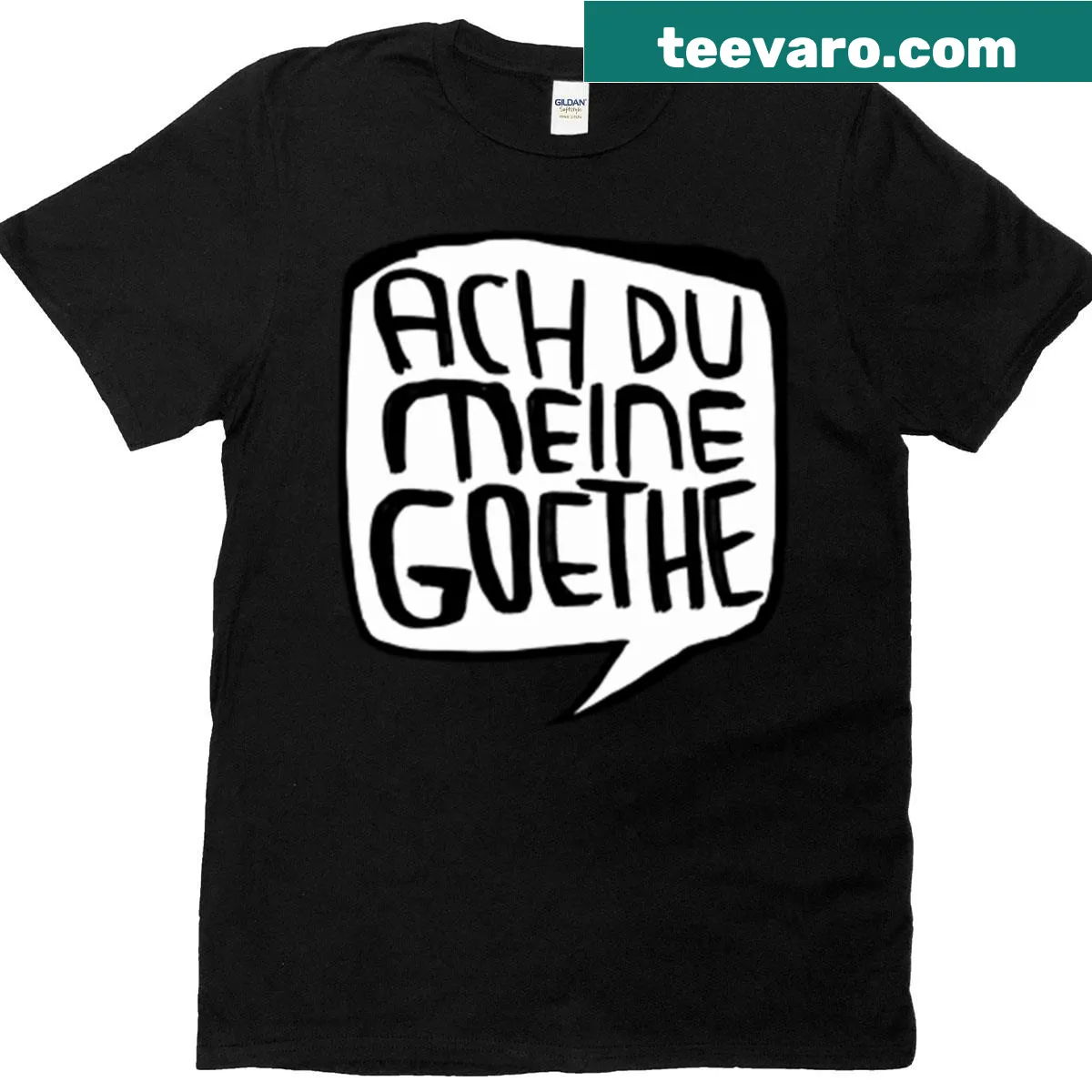 T-shirt with the phrase 'Oh My Goethe' in playful typography — on a men's t-shirt