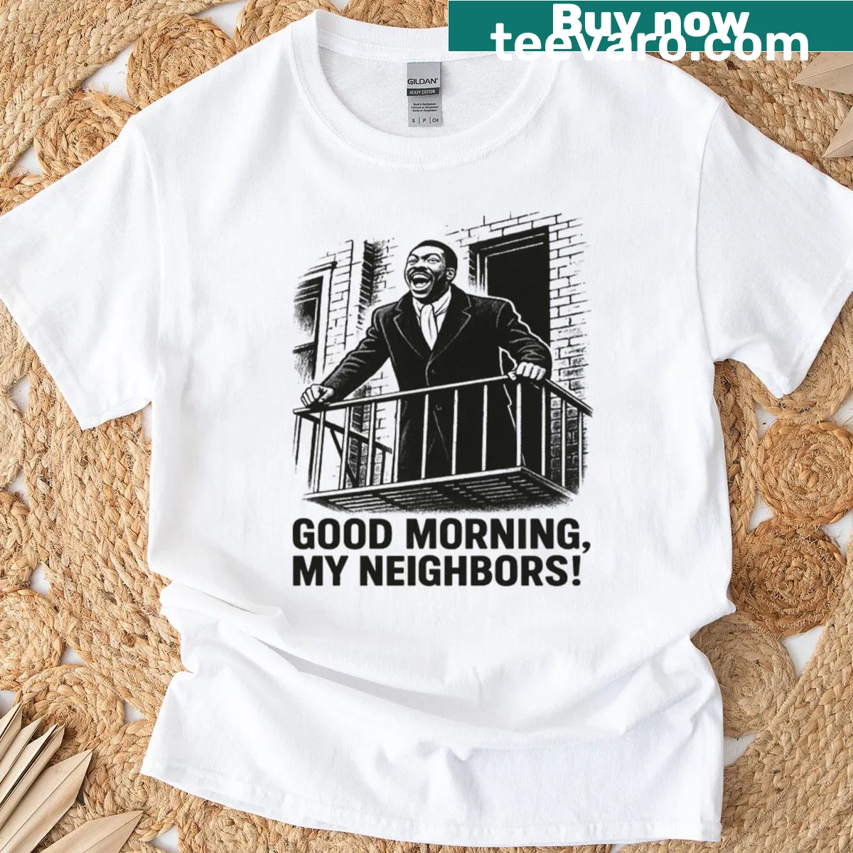 Retro movie quote graphic on T-shirt — on a men's t-shirt