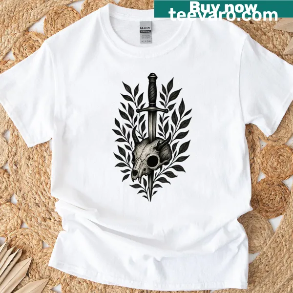 Gothic oversized T-shirt with a bold dagger graphic