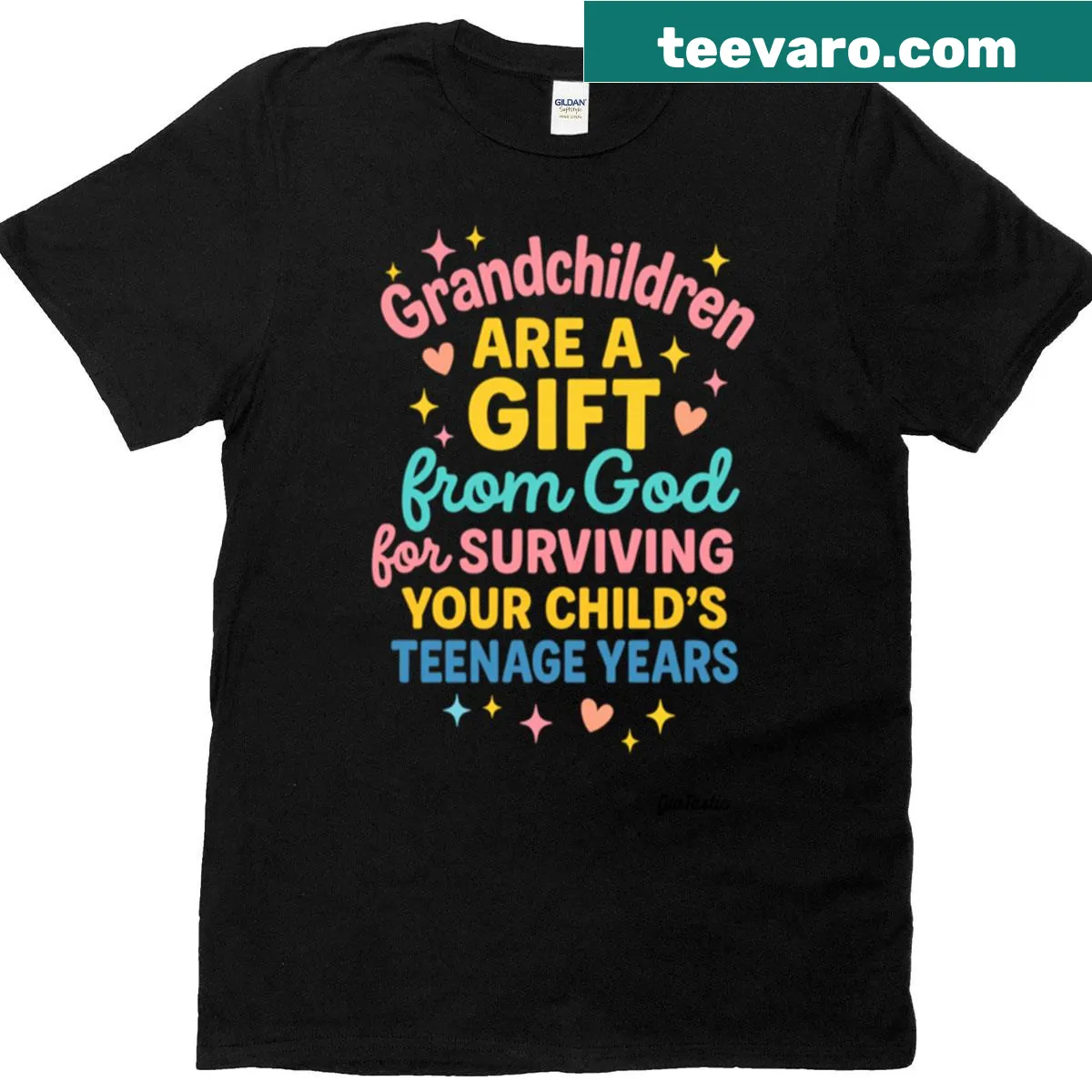 Funny grandparent quote t-shirt about grandchildren being a gift from God — on a men's t-shirt