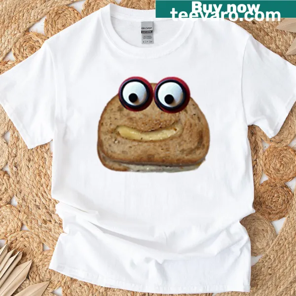 Playful cartoon design of a grilled cheese sandwich on a t-shirt