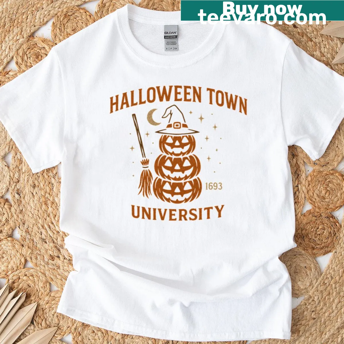 Halloween Town University Ancient Magic T-shirt with mystical theme — on a men's t-shirt