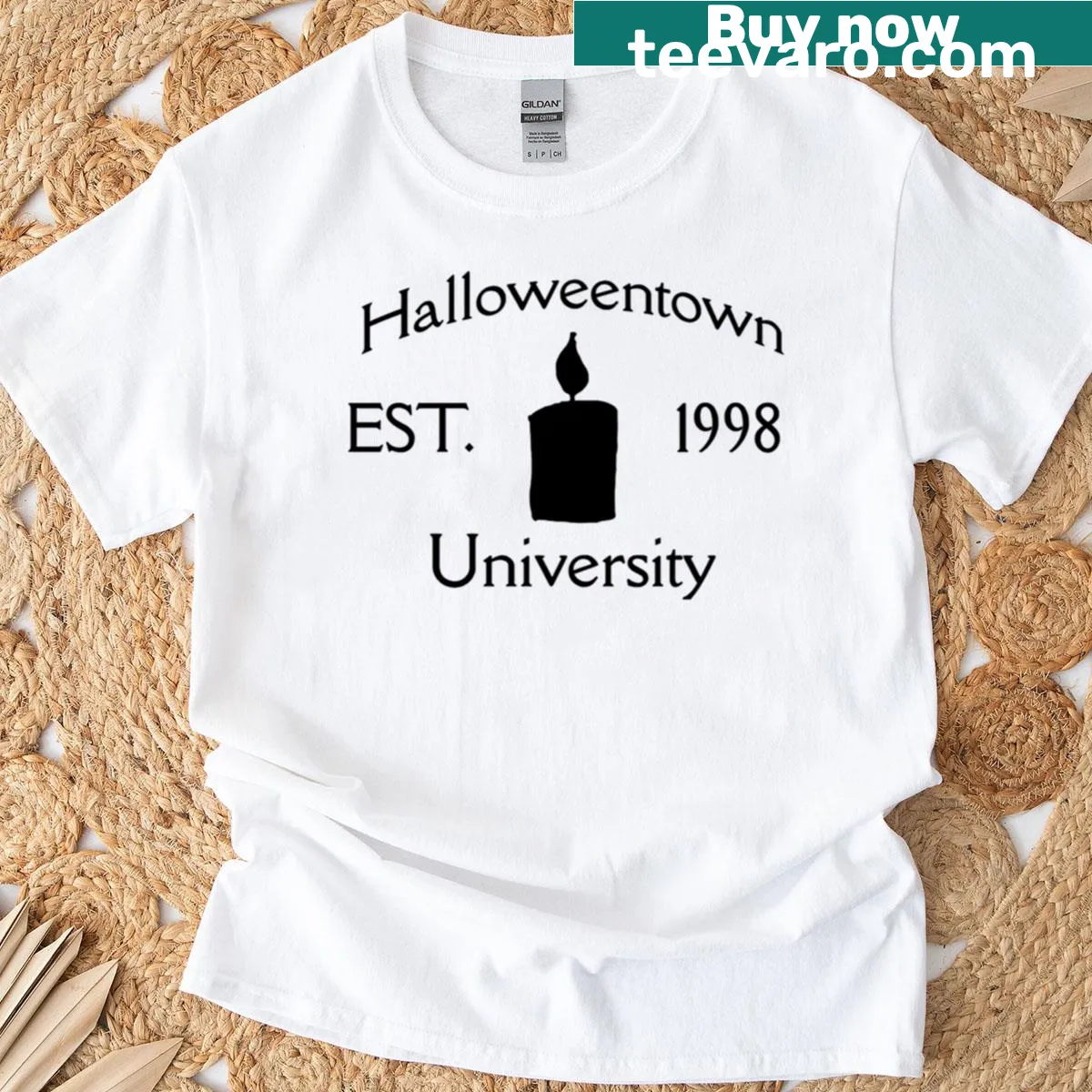 Halloween Town University Est 1998 Retro Design T-shirt with vintage style — on a men's t-shirt