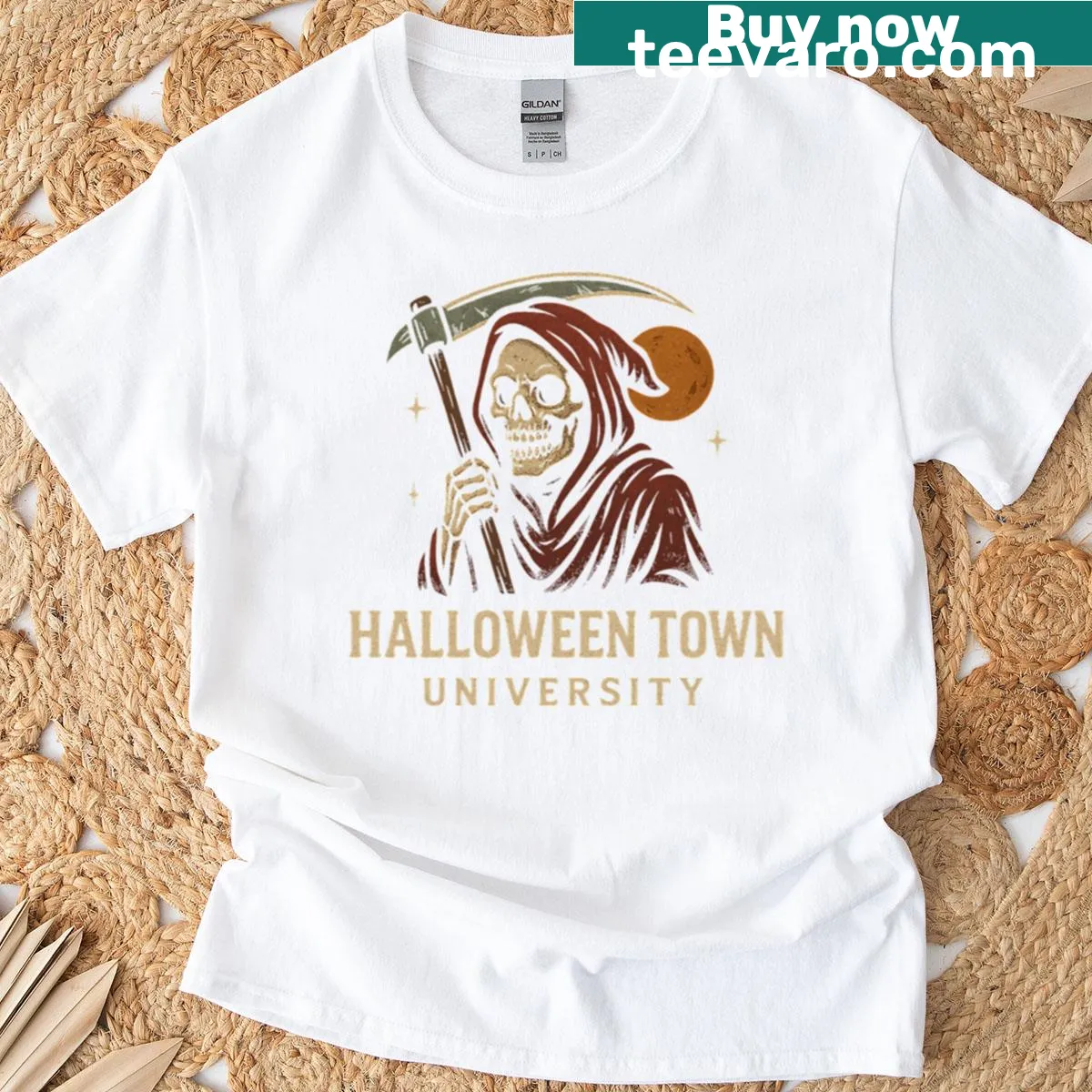 Harbinger design T-shirt from Halloween Town University — on a men's t-shirt