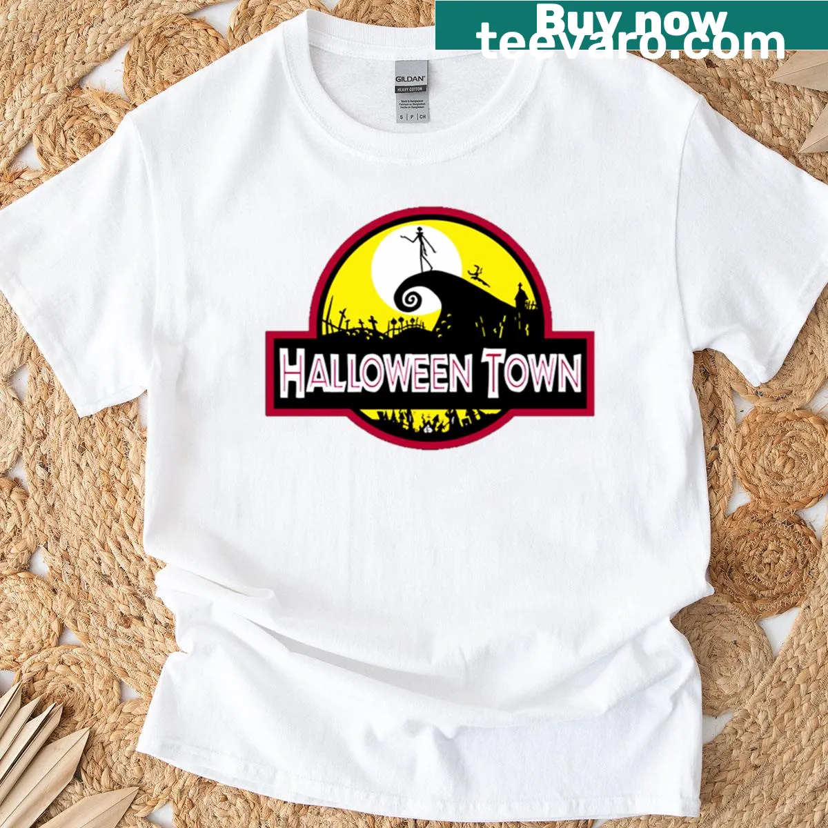 Owl and pumpkin graphic T-shirt for Halloween Town University — on a men's t-shirt