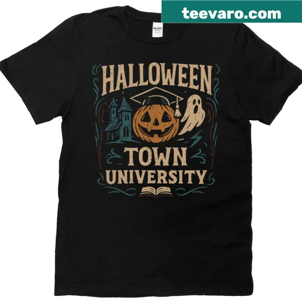 Text design for Spectral Graduation on Halloween Town University t-shirt