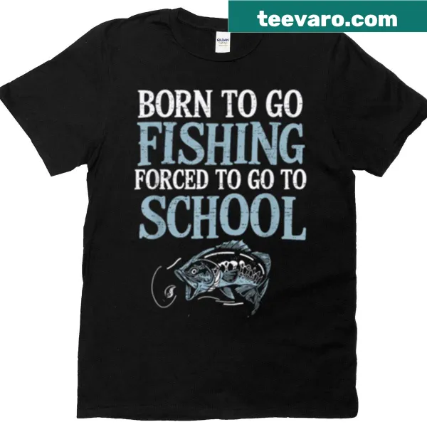 Oversized T-shirt with text 'Hooked On Fishing Not On School'