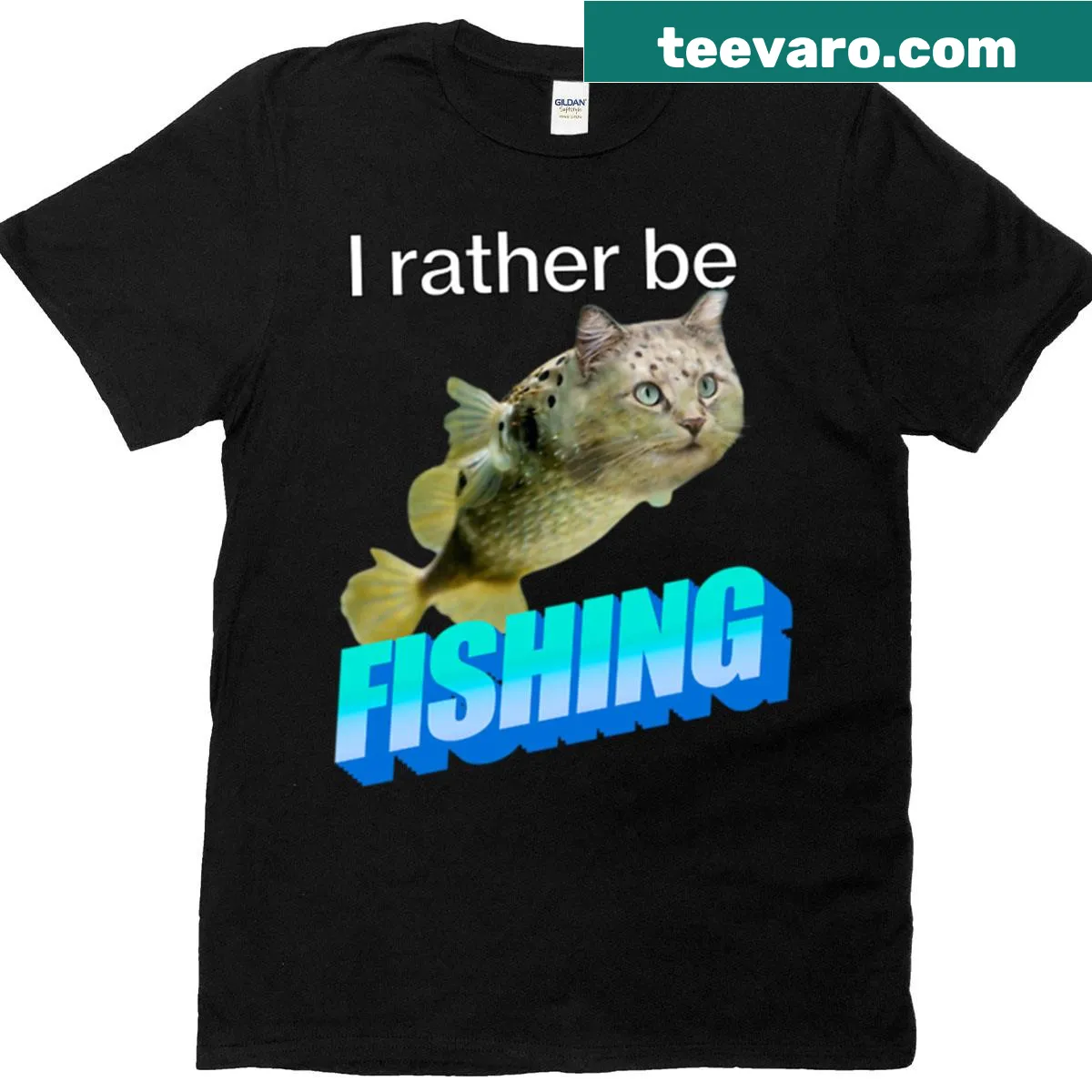 Humorous fishing quote with catfish illustration — on a men's t-shirt