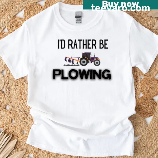 Casual t-shirt featuring humorous plowing text