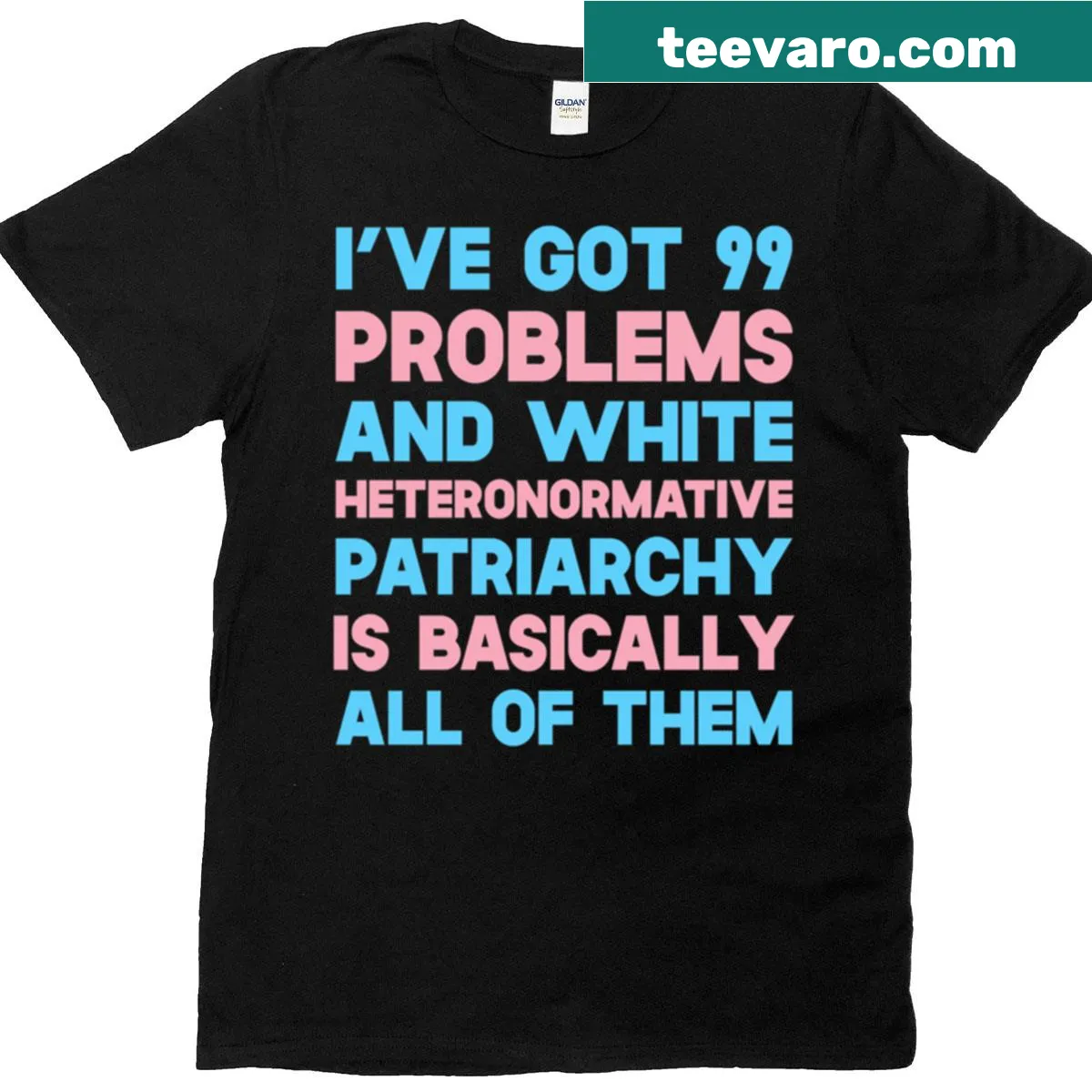 T-shirt with bold text addressing social issues and patriarchy — on a men's t-shirt