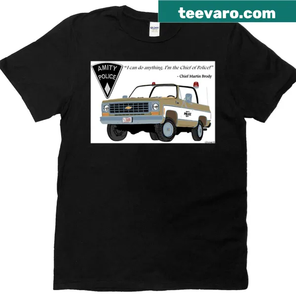 Vintage-inspired Jaws Chief Brody truck t-shirt.