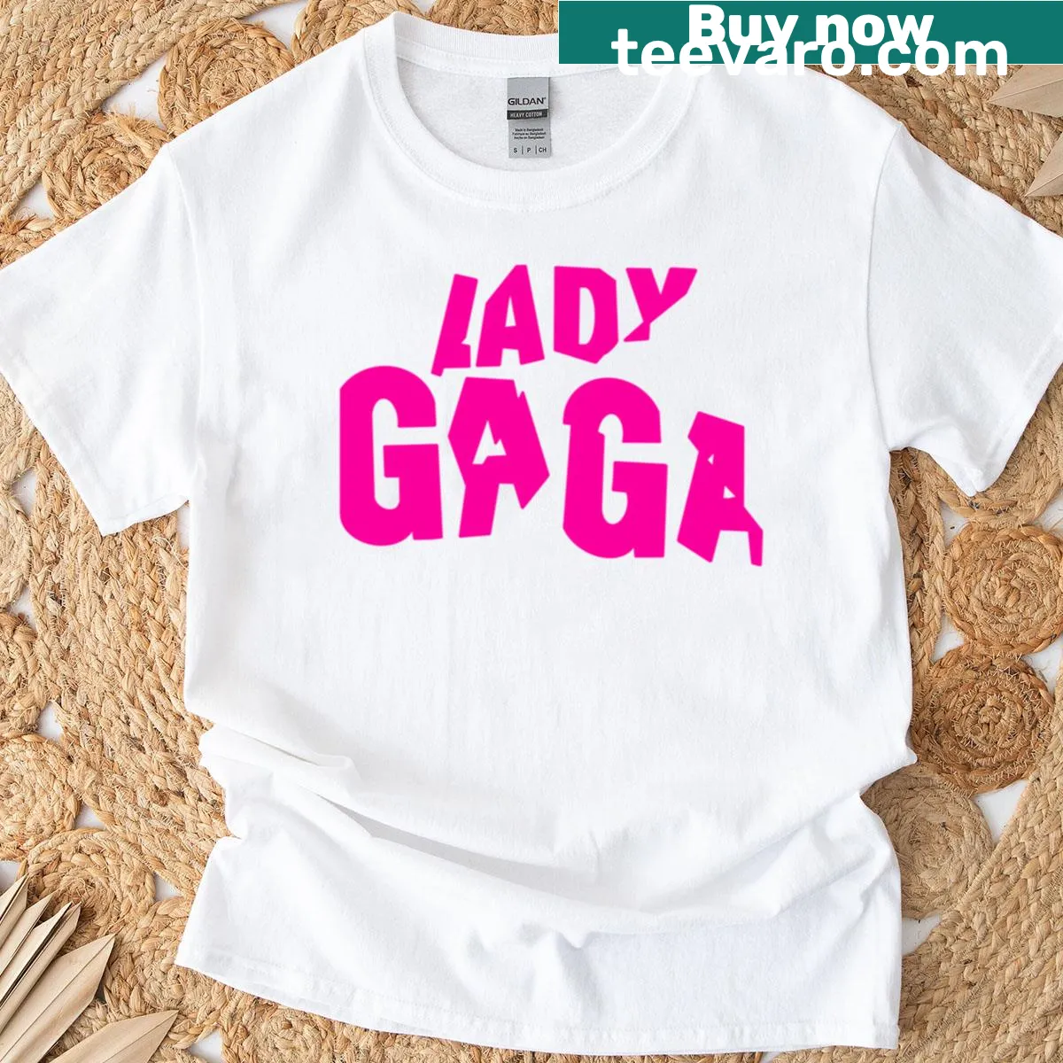 T-shirt featuring the artistic design of Lady Gaga's Artpop album cover — on a men's t-shirt