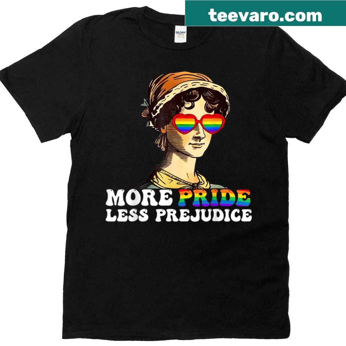 Typographic tee promoting LGBTQ+ pride and allyship — on a men's t-shirt