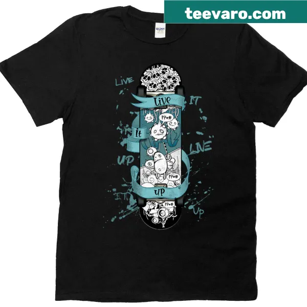 Typography design stating 'Live It Up' on a t-shirt