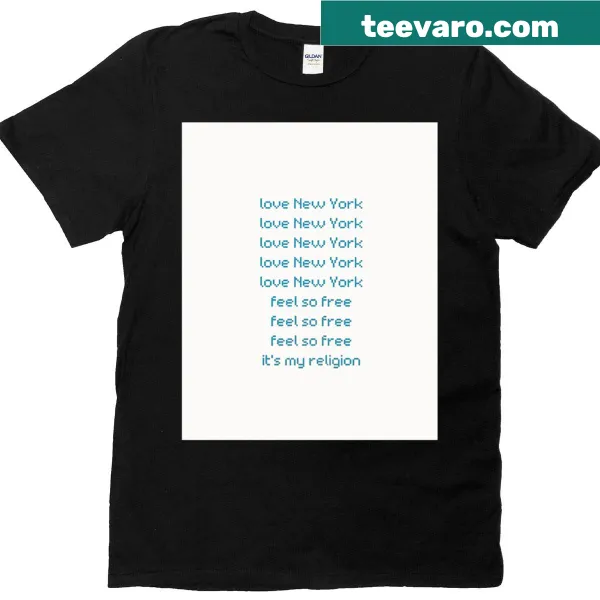 Graphic T-shirt showcasing iconic New York motifs