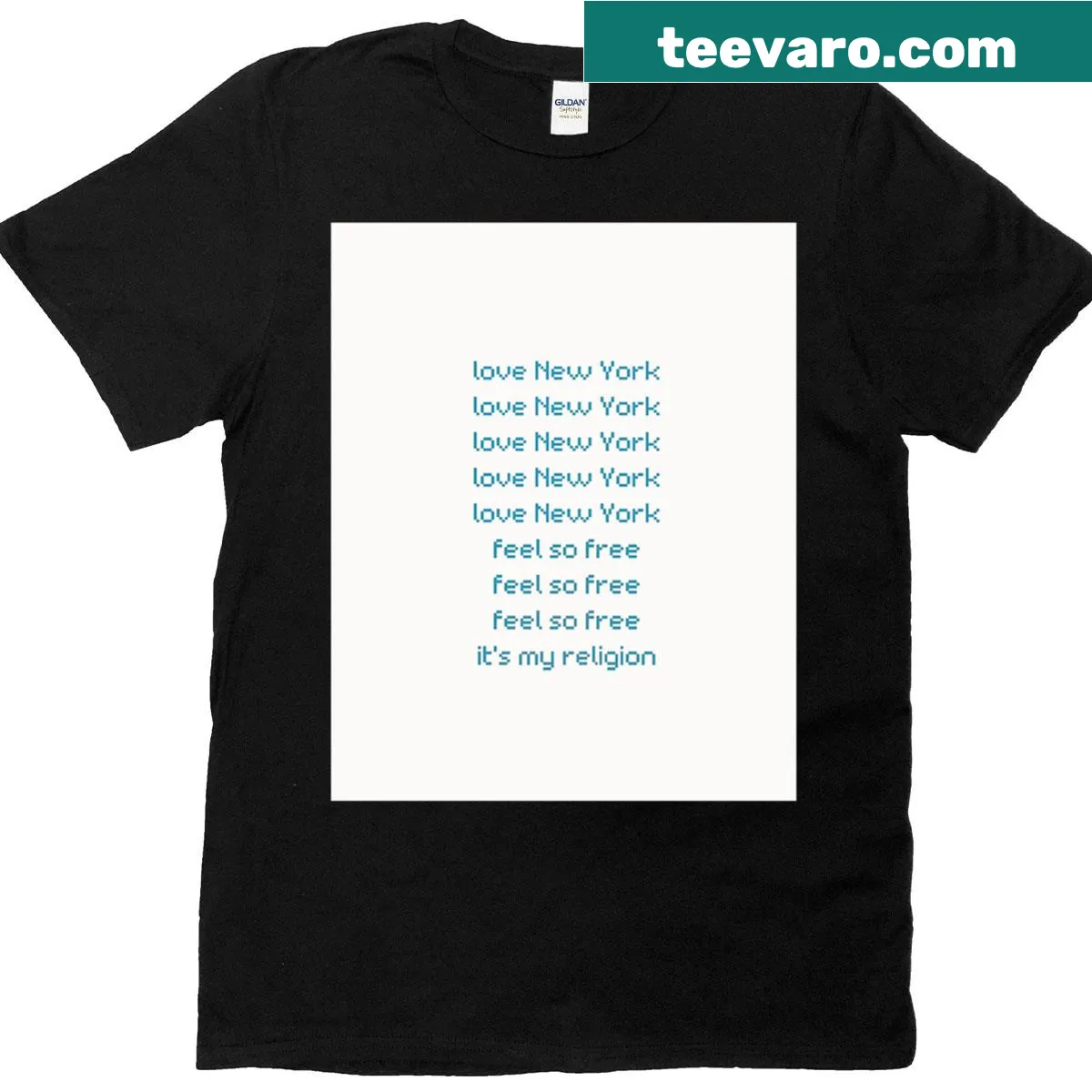 Graphic T-shirt showcasing iconic New York motifs — on a men's t-shirt