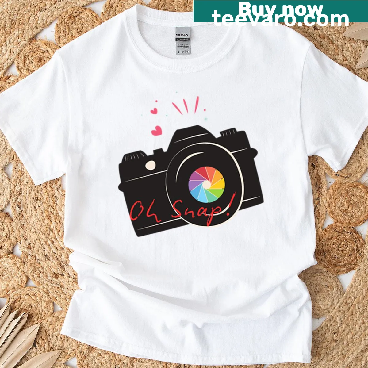 Illustrative design celebrating photography on a T-shirt — on a men's t-shirt