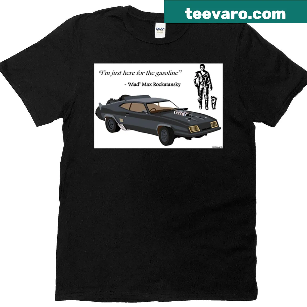Mad Max-themed T-shirt with a rugged design — on a men's t-shirt