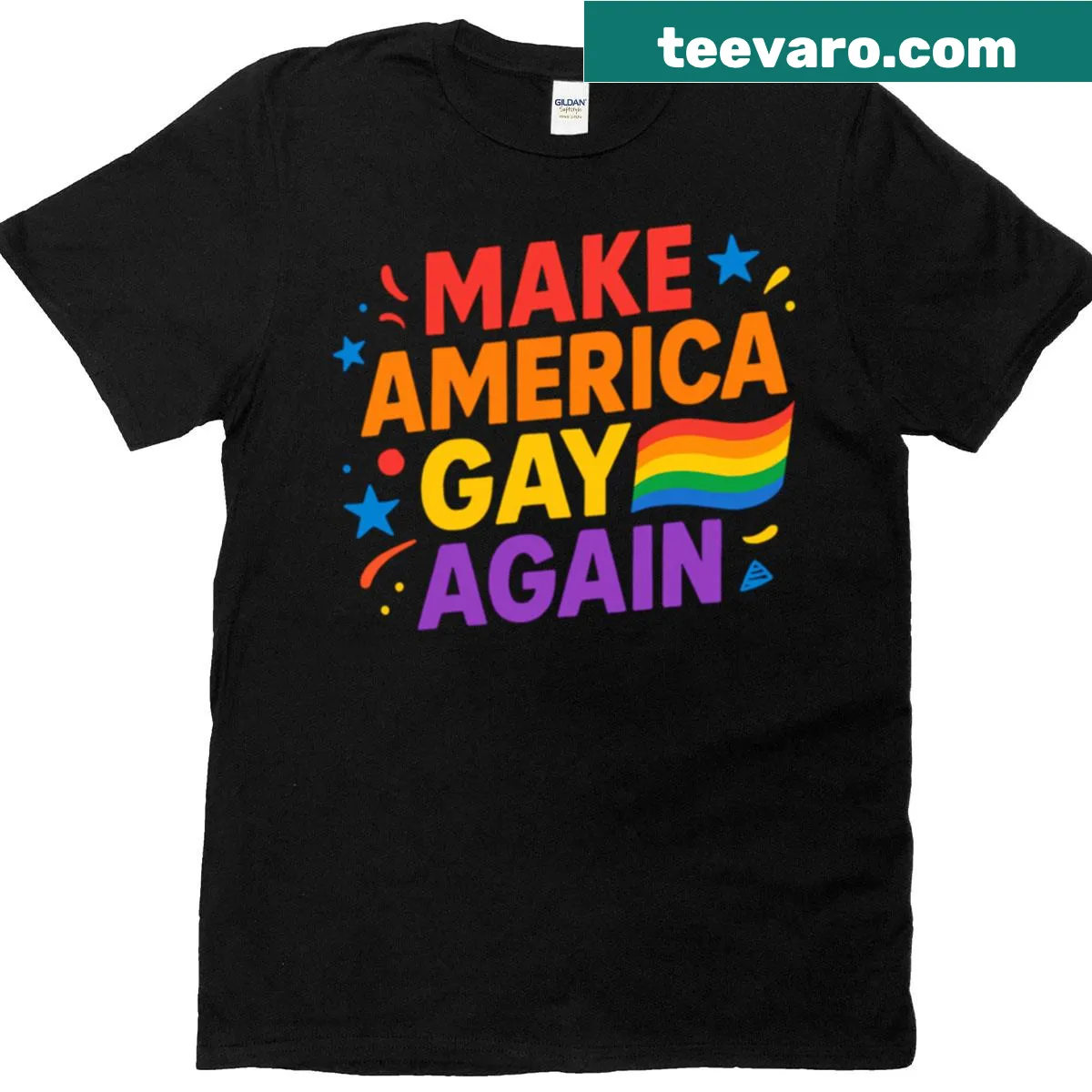 Bold pop art T-shirt promoting inclusivity and pride — on a men's t-shirt