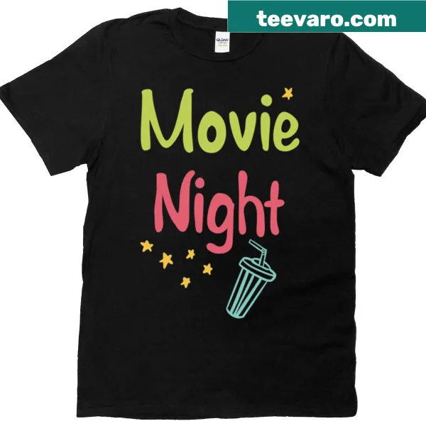 Boxy T-shirt with playful movie night graphics