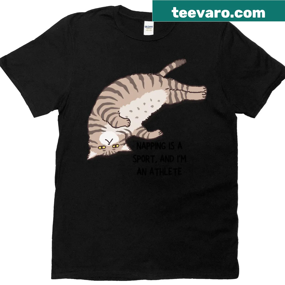 Playful 'Napping Is A Sport' slogan T-shirt — on a men's t-shirt