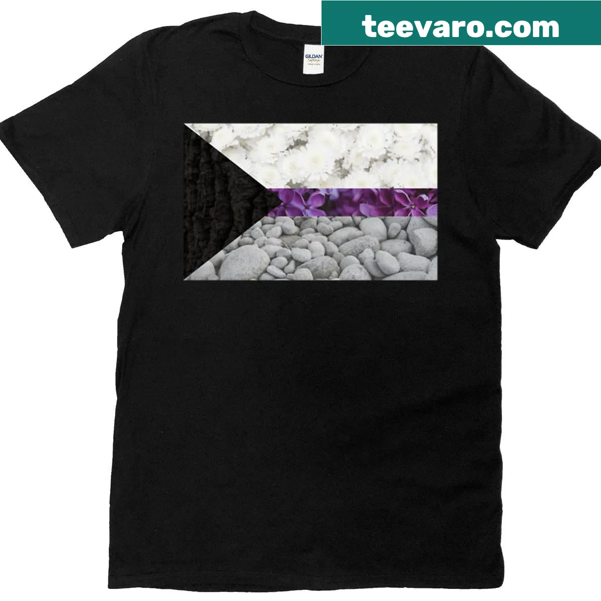 Oversized t-shirt featuring the demisexual pride flag — on a men's t-shirt