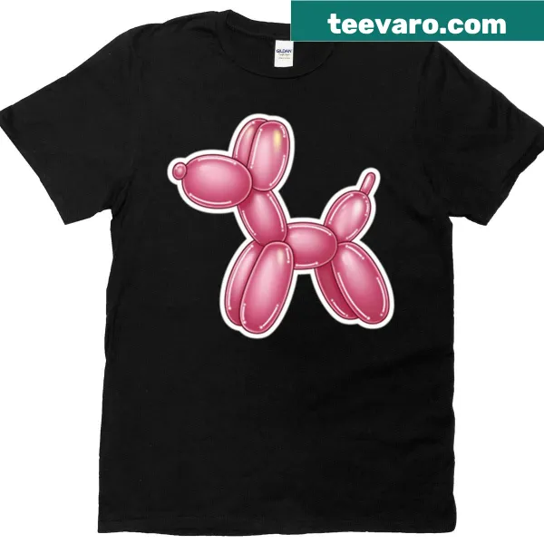 Balloon dog design t-shirt featuring vibrant illustrations