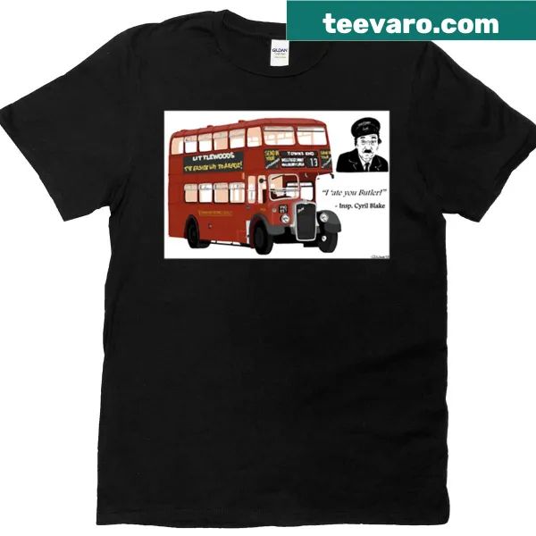 Illustration of a Bristol K-type bus on a T-shirt