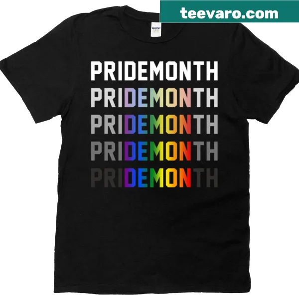 T-shirt featuring a rainbow gradient demon graphic