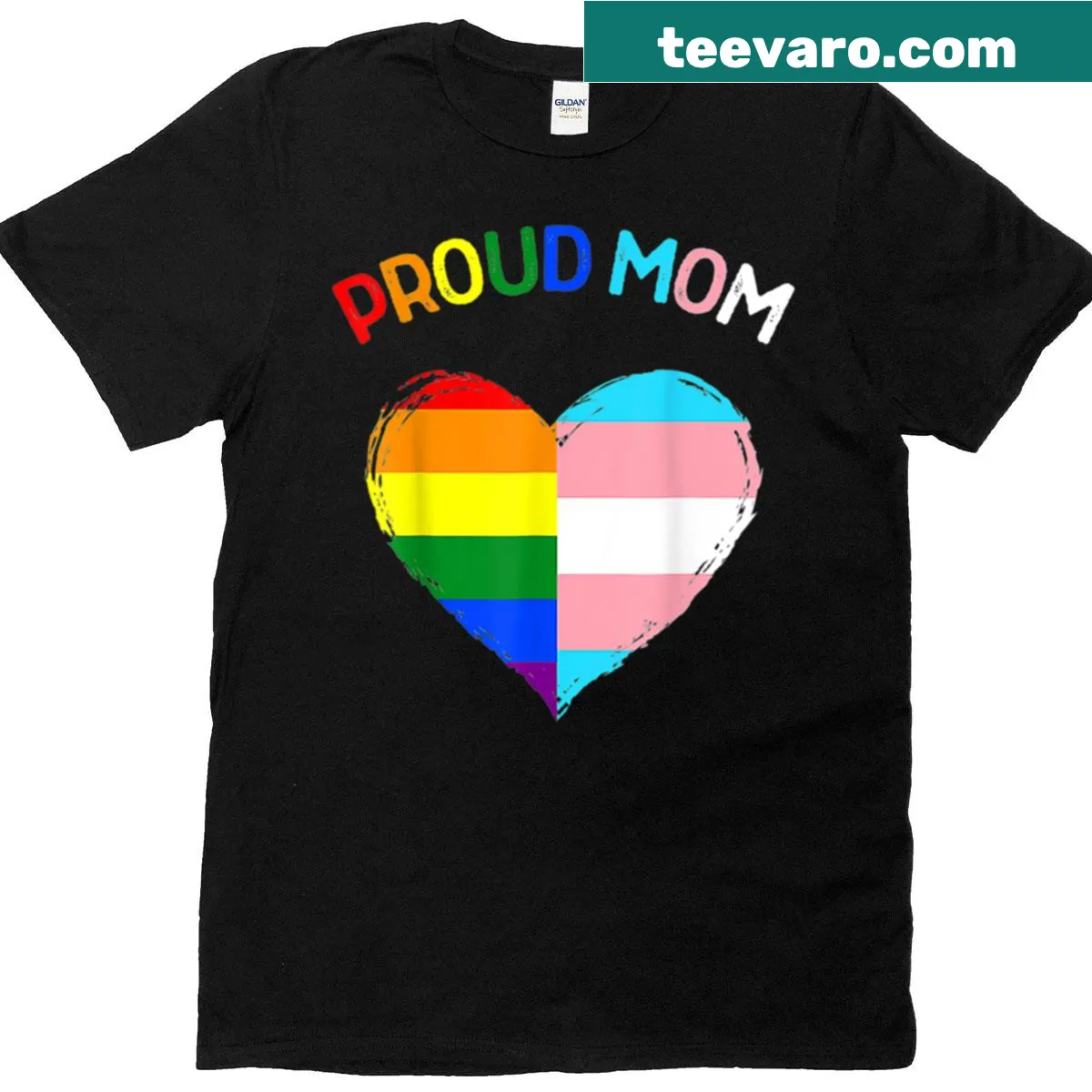 Proud mom t-shirt supporting LGBTQ and transgender community — on a men's t-shirt