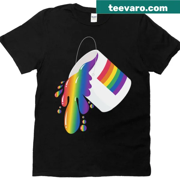 Abstract rainbow splash design on T-shirt