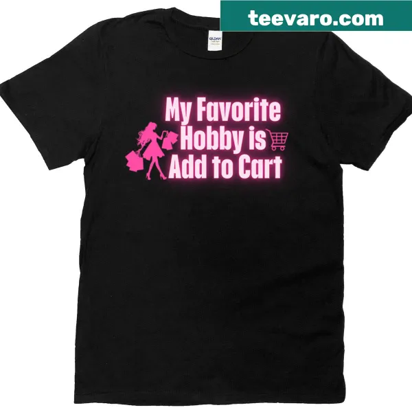 Playful Shopping Is My Favorite Hobby Tee with humorous text
