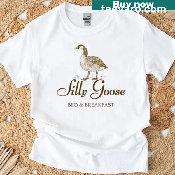 Cartoon design silly goose t-shirt with playful text