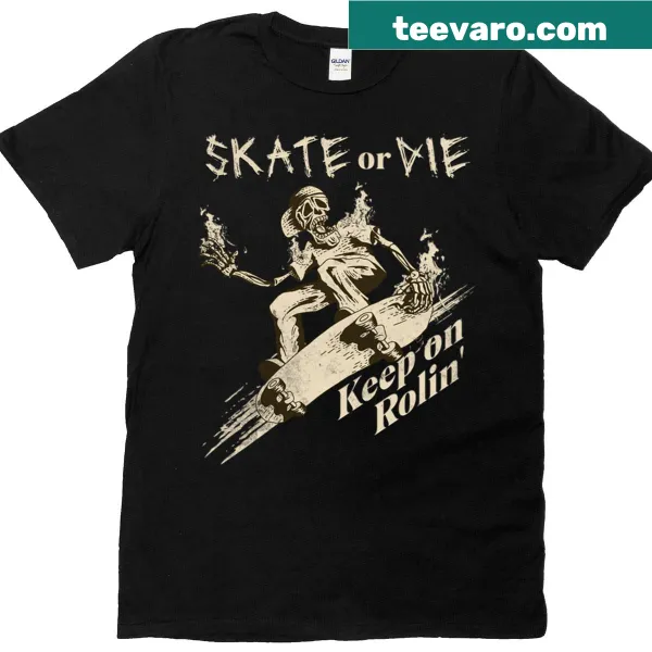 Bold skate or die t-shirt with striking text design