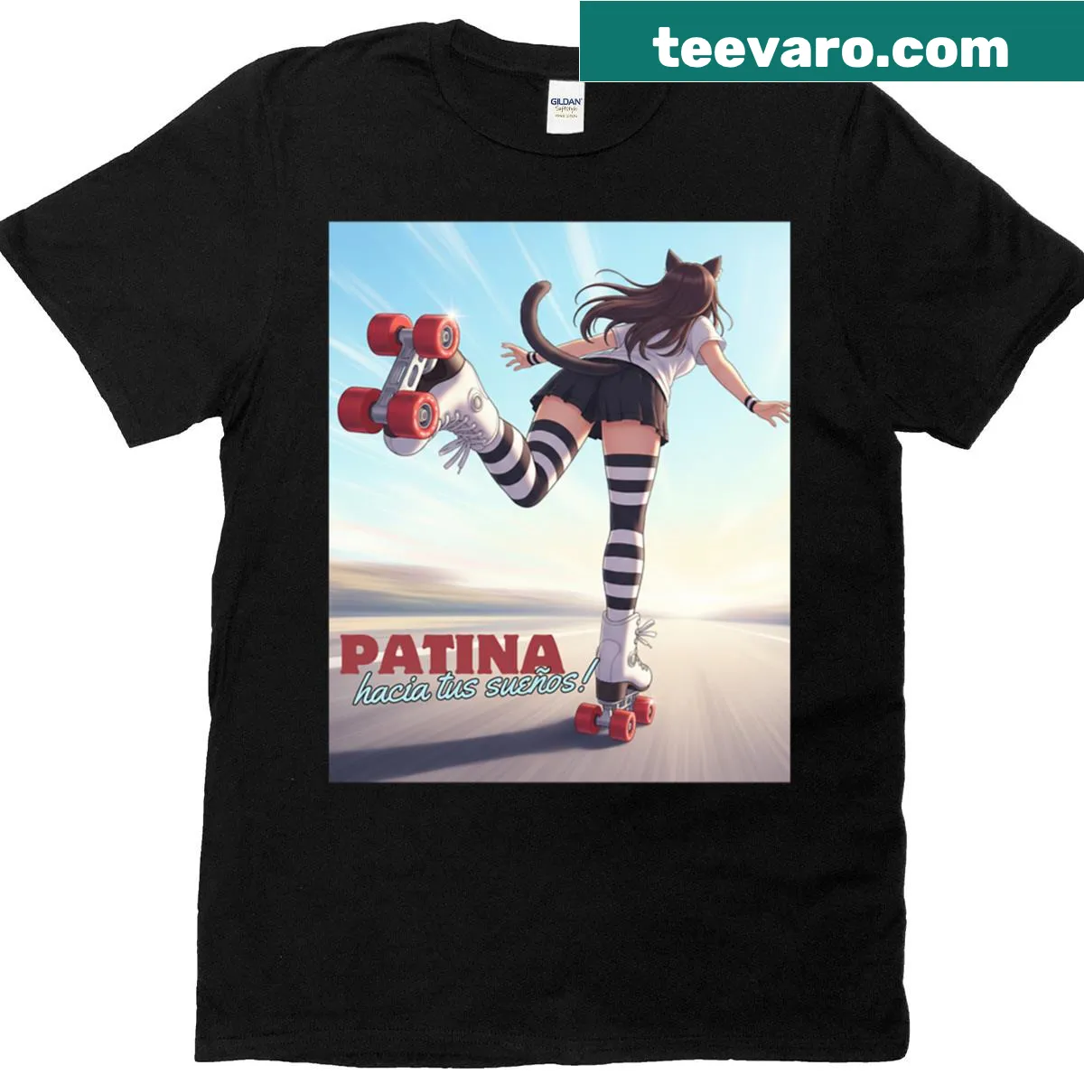 T-shirt featuring inspirational text 'Skate Towards Your Dreams' — on a men's t-shirt